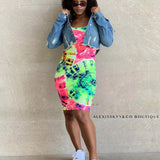 Women Denim Jacket Fashion Holes Puff Sleeve