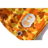 Shark Print Shorts Orange Camouflage Cotton Shorts Men Teenagers Student Cropped Shorts