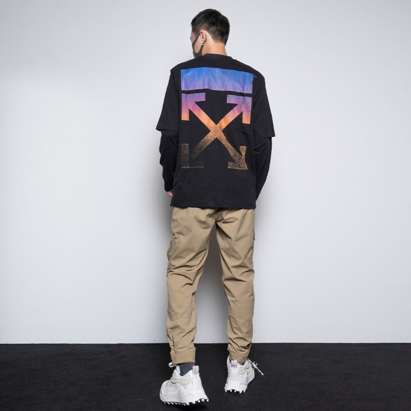 Off White T Shirts Gradient DOT Arrow Men's and Women's Same Style Short Sleeve T-shirt
