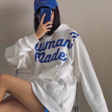 Human Made Hoodie Loose All-Match Velvet Padded Hooded Sweatshirt Couple