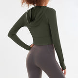 Anti Sweat Closing Long Sleeve Yoga Blouse