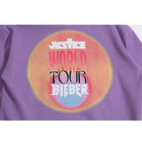 Justin Bieber Justice World Tour Hoodie Purpose Tour Loose Casual Purple Hoodie Sweater