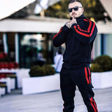 Men′s Athletic Tracksuit Sweat Suits for Men Outfits Workout Brothers Autumn Sweater Casual Side Stripe Contrast Color Workout Exercise Outfit