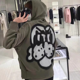 Chito Dog Print Hoodie Autumn Cartoon Puppy Graffiti Women's Hooded Sweater Loose