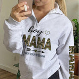Boy Mama Hoodie Camouflage Mom Heart Arrow Sweatshirt