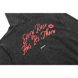 Present Hoodie Jumping Woman Vintage Print Distressed Hooded Sweater