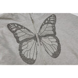 Rrr123 Hoodie Butterfly Rhinestone Hooded Sweater