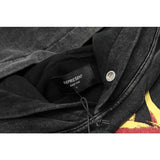 Present Hoodie Skull Rose Print Limited Distressed Loose Hooded Sweater