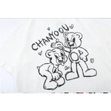 Men T Shirt Summer Casual Tops Cartoon Bear Printed Short Sleeve T-shirt Men's round Neck Half Sleeve Street Fashion Loose