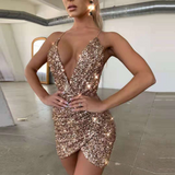 Nina Parker Dresses Sexy Sheath Backless Sequins Dress