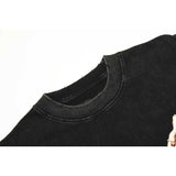 Present T Shirt Skeleton Printed round Neck Distressed Couple Loose